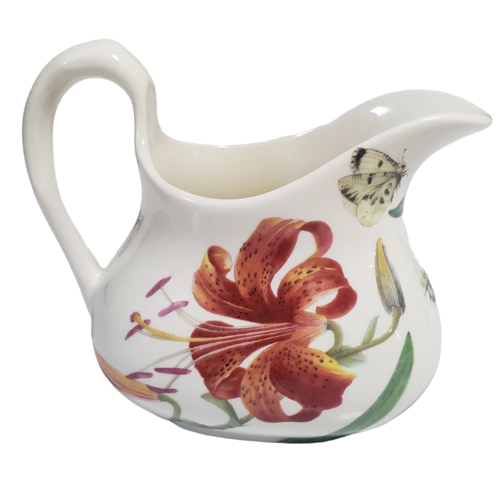 Spode Creamer Floral Haven England Lily Butterfly #3767 Discontinued 2004